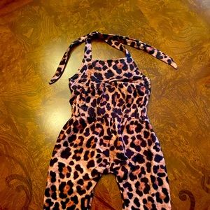 Cheetah print one piece bell body suit